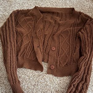 Small Brown cropped loose cardigan